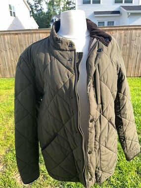 J. Crew Quilted Olive Green Jacket